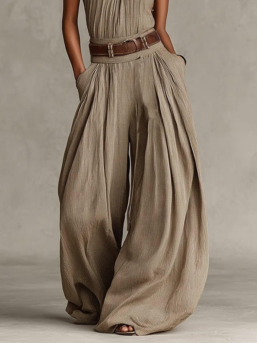 Clara Women's Jumpsuit with Halterneck and Wide Leg Design 3