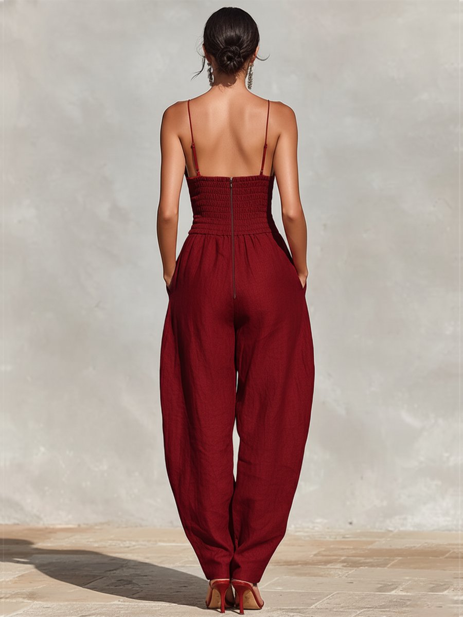 Clara Women's Jumpsuit with High-Waist Design and Wide-Leg Trousers 6