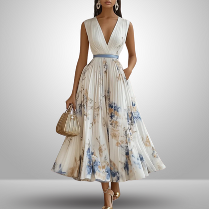 Clara Women’s Maxi Dress with Flowing Sleeveless Design and Floral Pattern 1