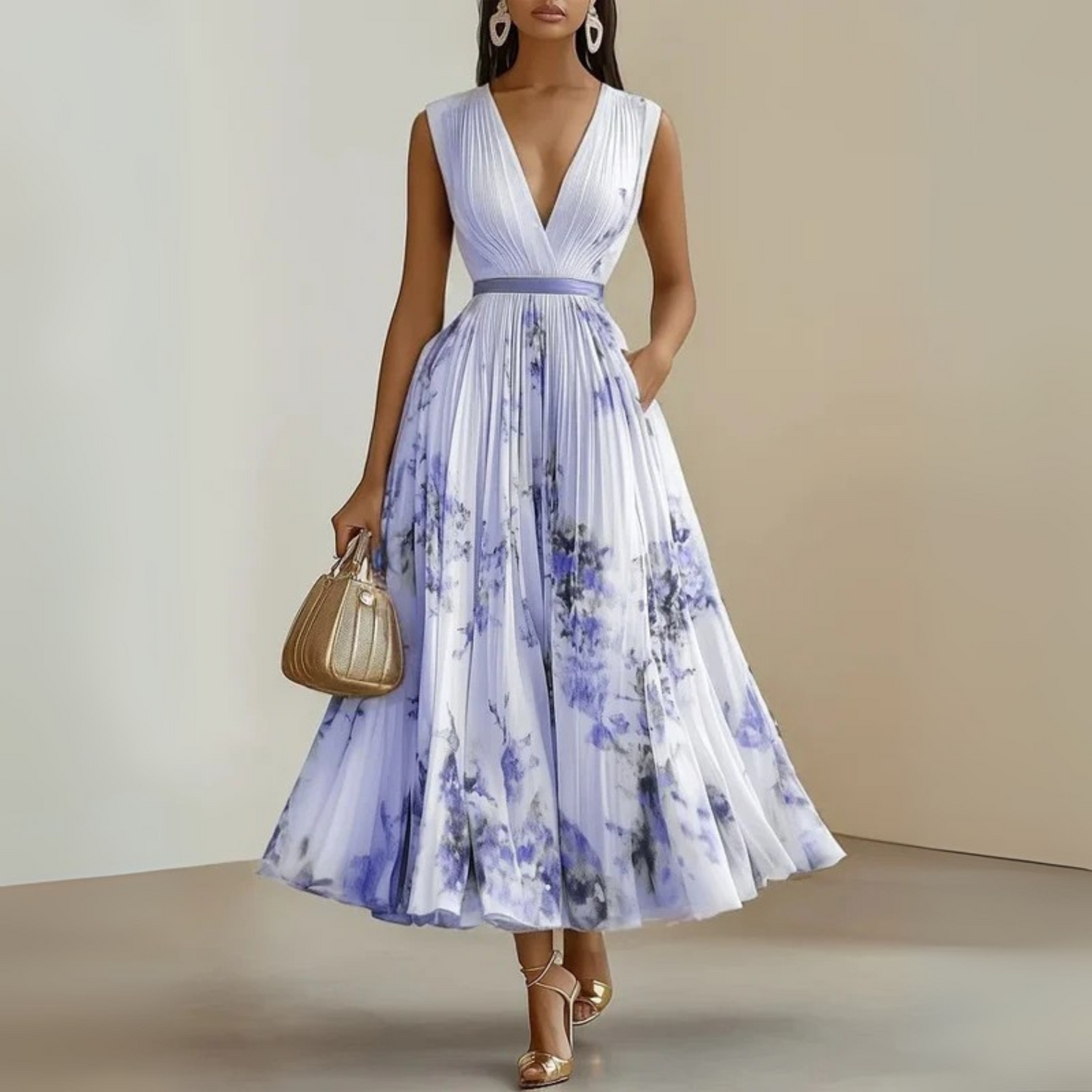 Clara Women’s Maxi Dress with Flowing Sleeveless Design and Floral Pattern 5