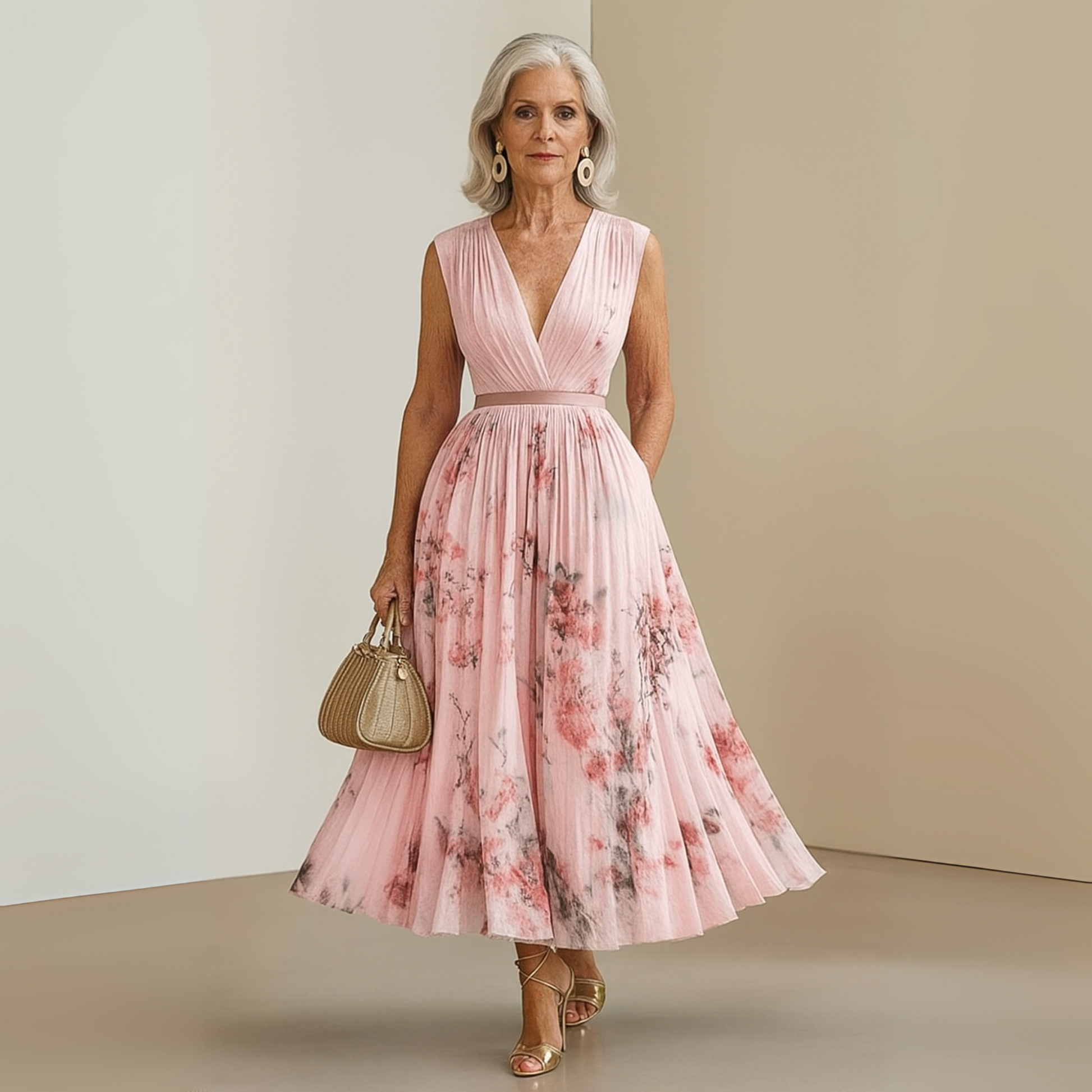 Clara Women’s Maxi Dress with Flowing Sleeveless Design and Floral Pattern 8