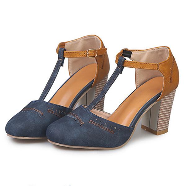 Cleo Women’s Mary Janes with Block Heels and T-Strap Design 1
