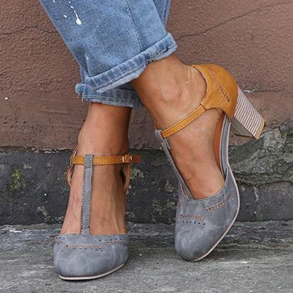 Cleo Women’s Mary Janes with Block Heels and T-Strap Design 6