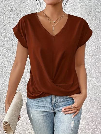Cleo Women’s T-Shirt with Sweetheart Neckline and Short Sleeves 3