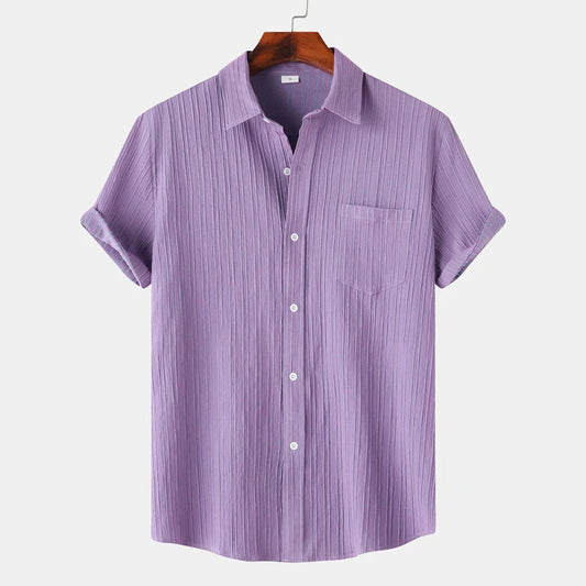 Coast Men's Shirt with Breathable Linen and Cotton Blend Design 0