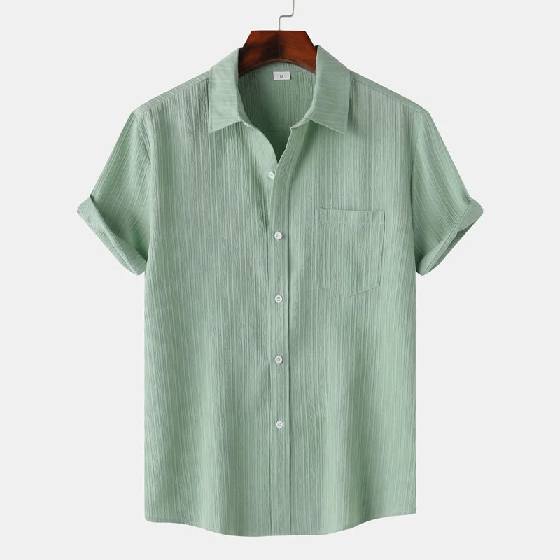 Coast Men's Shirt with Breathable Linen and Cotton Blend Design 10
