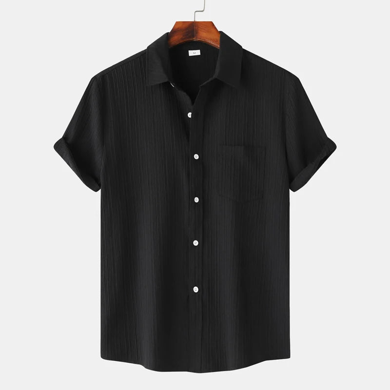 Coast Men's Shirt with Breathable Linen and Cotton Blend Design 11