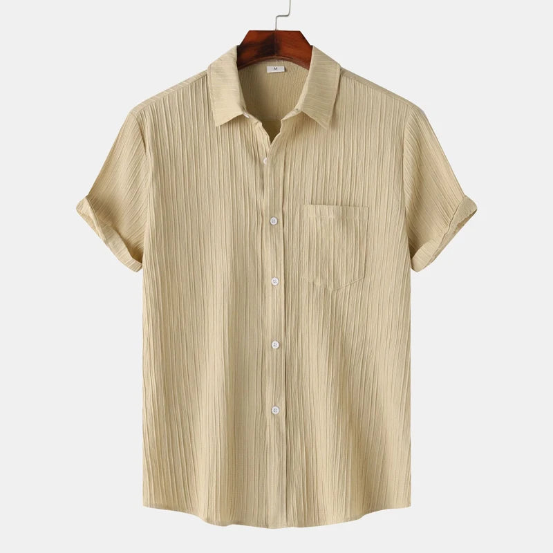 Coast Men's Shirt with Breathable Linen and Cotton Blend Design 7