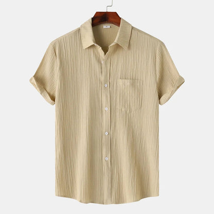 Coast Men's Shirt with Breathable Linen and Cotton Blend Design 7