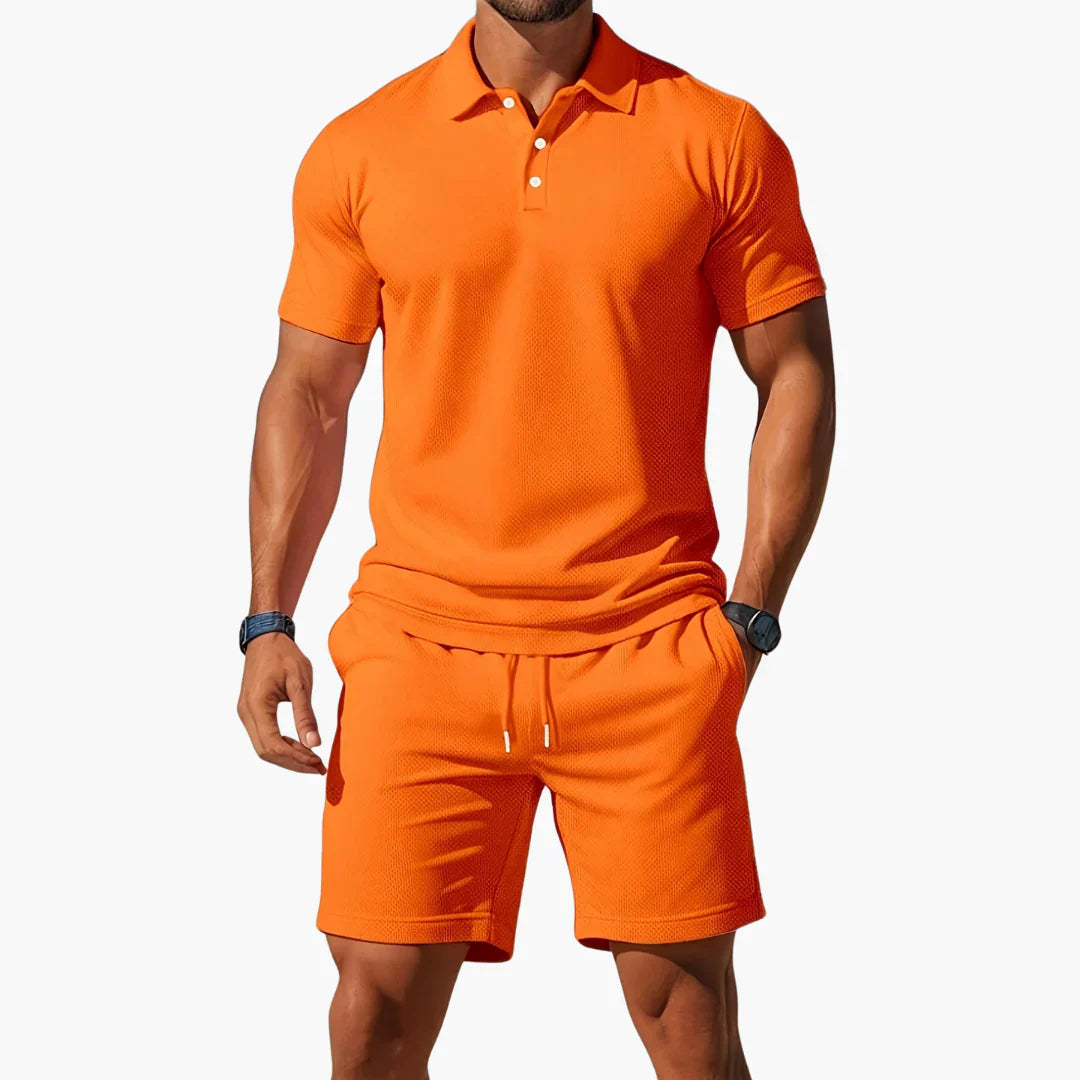 Cora Men's Polo Set with Tailored Fit and Structured Collar 2