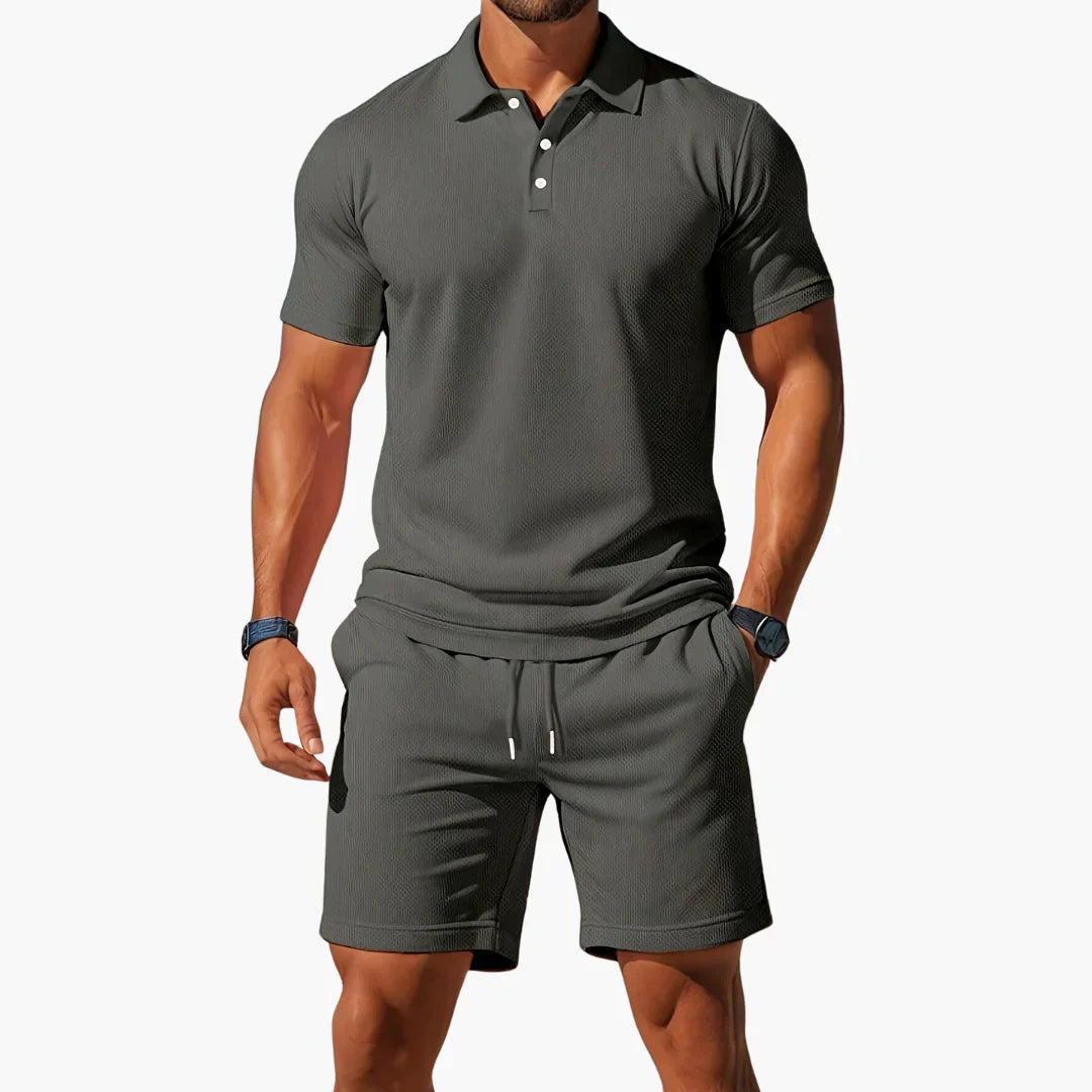 Cora Men's Polo Set with Tailored Fit and Structured Collar 3