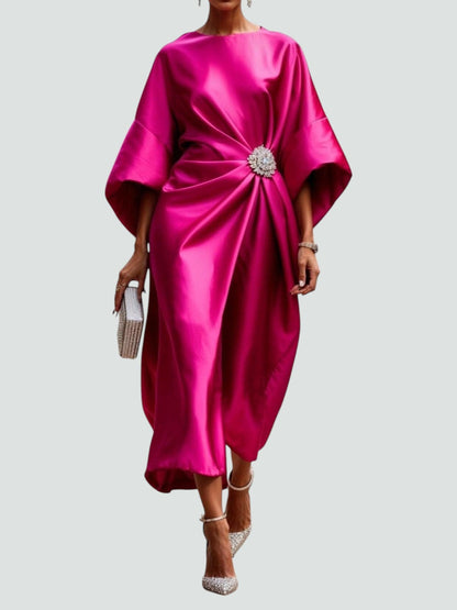 Cora Women’s Formal Dress with Long Silhouette and Shiny Finish 3