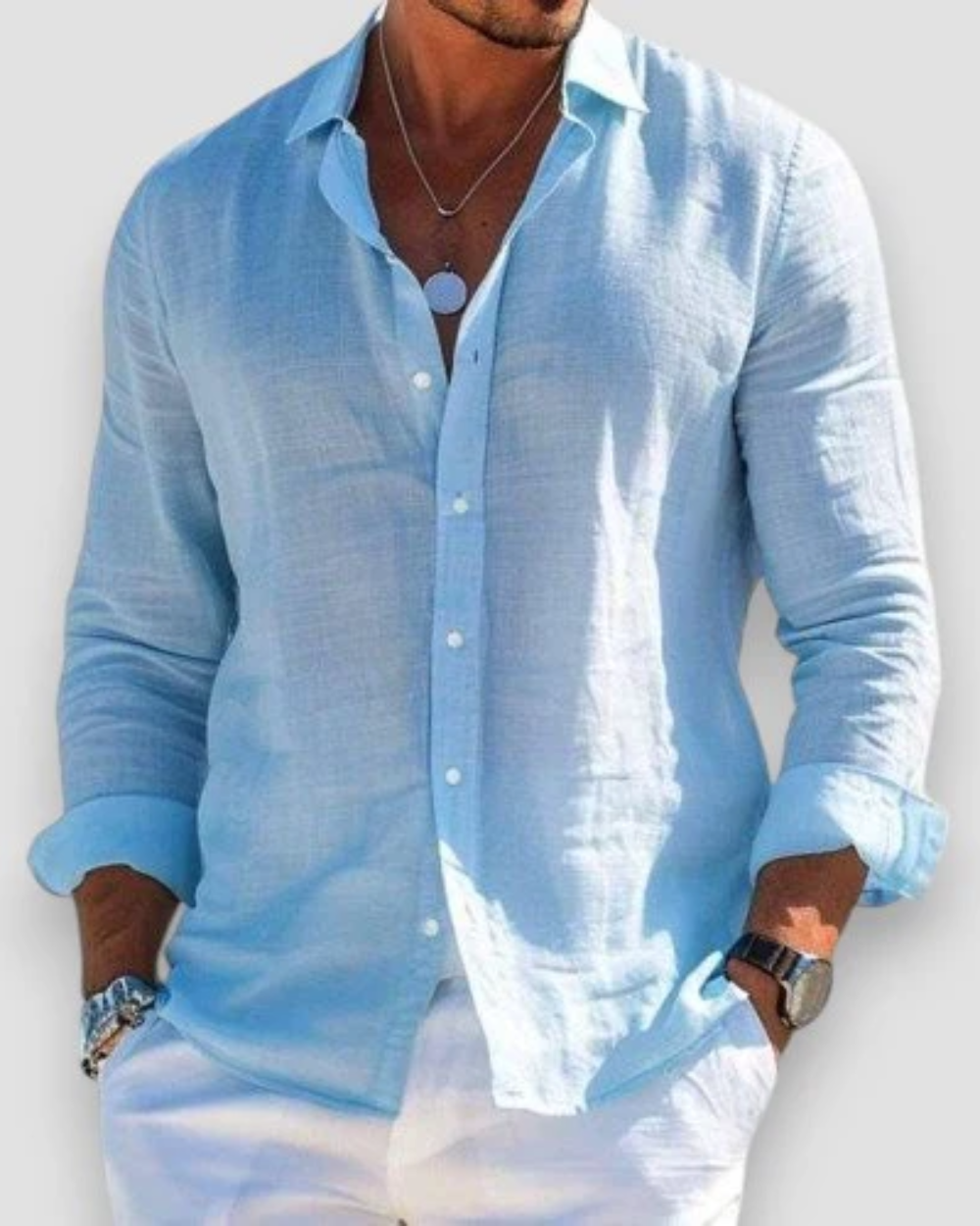 Crisp Men’s Dress Shirt with Lightweight Breathable Fabric and Tailored Fit 3