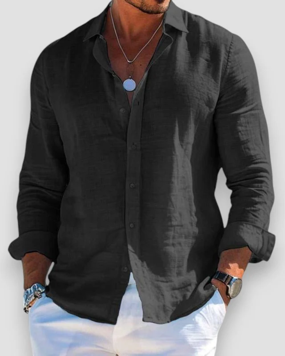 Crisp Men’s Dress Shirt with Lightweight Breathable Fabric and Tailored Fit 4