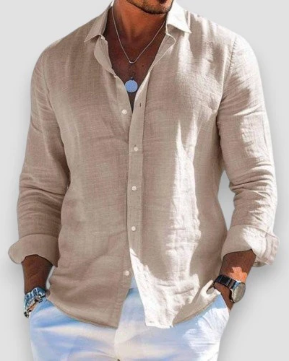 Crisp Men’s Dress Shirt with Lightweight Breathable Fabric and Tailored Fit 8