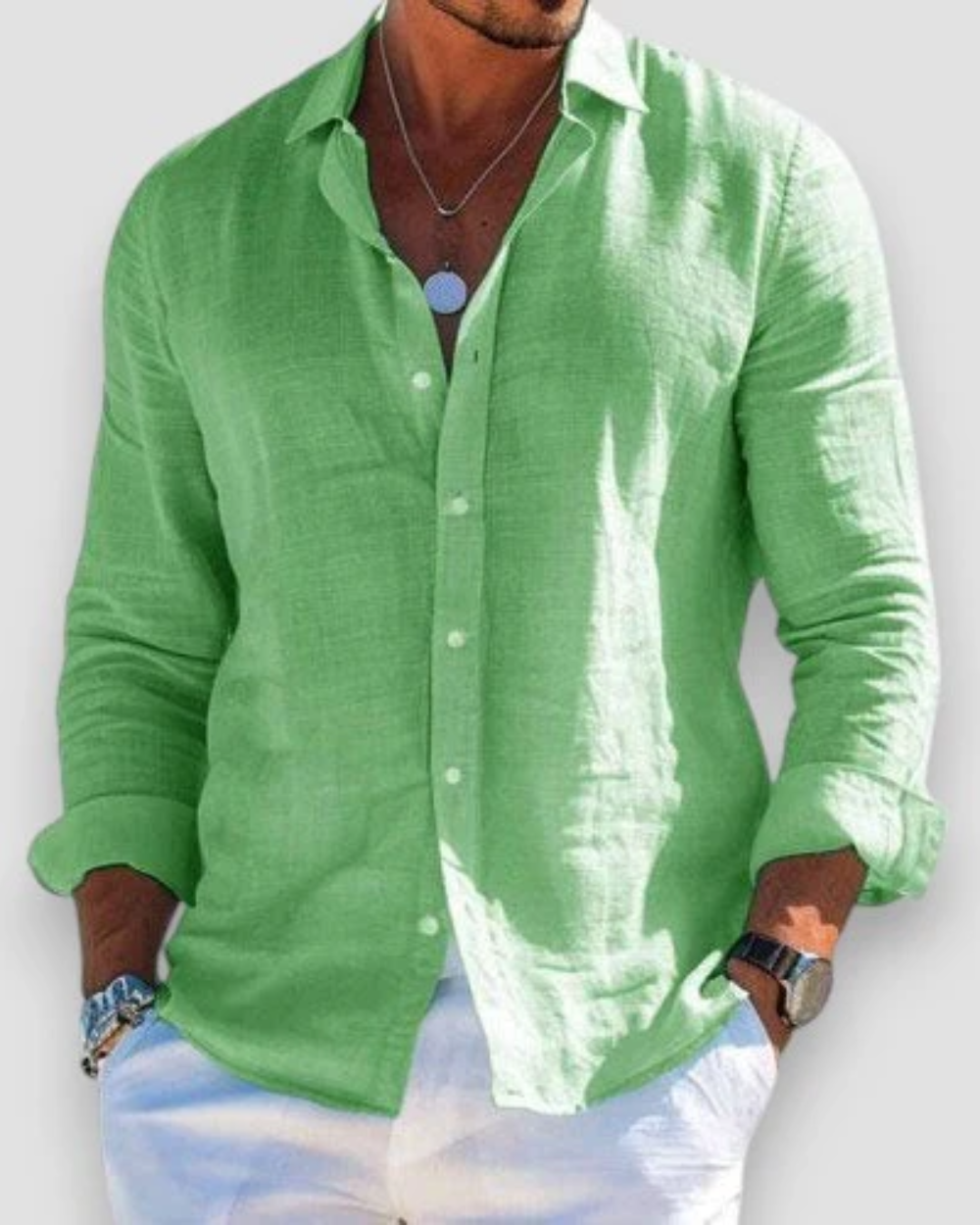 Crisp Men’s Dress Shirt with Lightweight Breathable Fabric and Tailored Fit 9