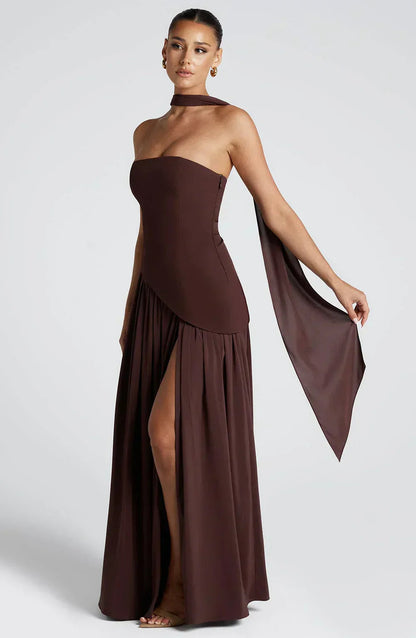 Dahlia Women’s Maxi Dress with Asymmetrical Design for Wedding Guests 10