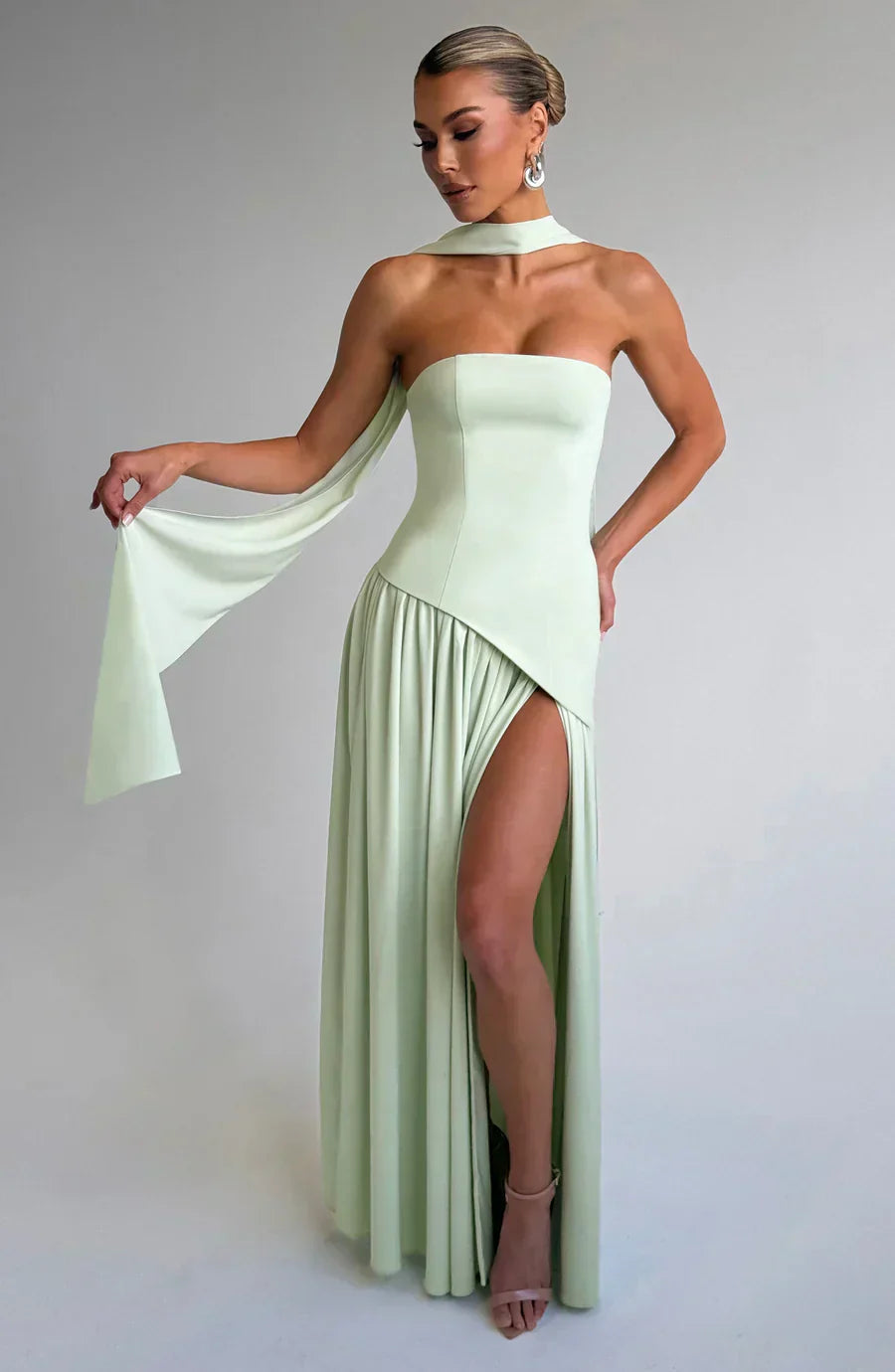 Dahlia Women’s Maxi Dress with Asymmetrical Design for Wedding Guests 9
