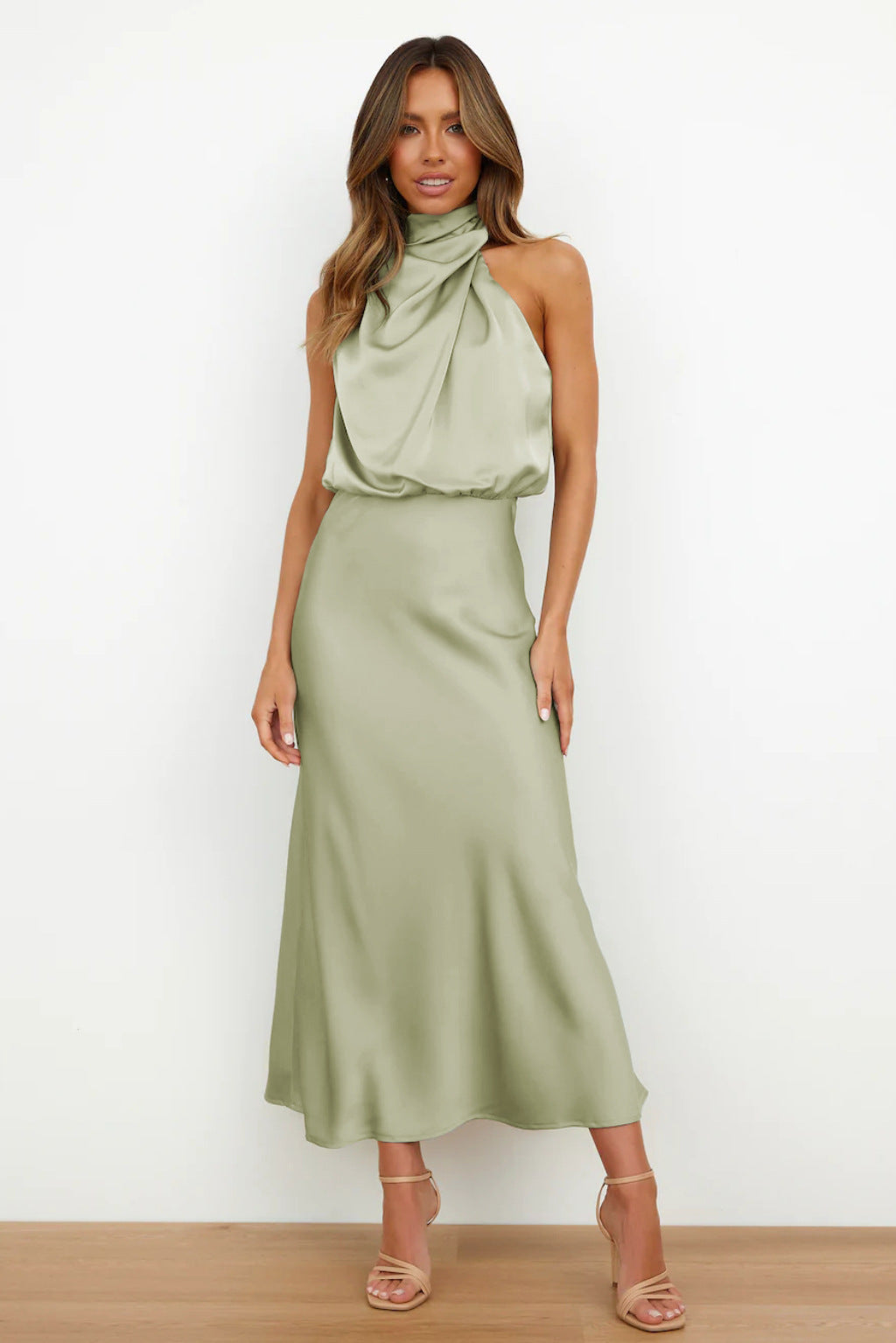 Dalia Women’s Cocktail Dress with Draped Neckline and Flowing Silhouette 0