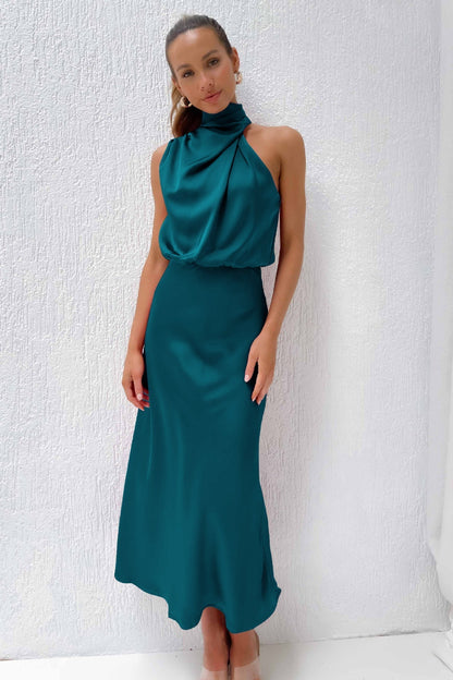 Dalia Women’s Cocktail Dress with Draped Neckline and Flowing Silhouette 11