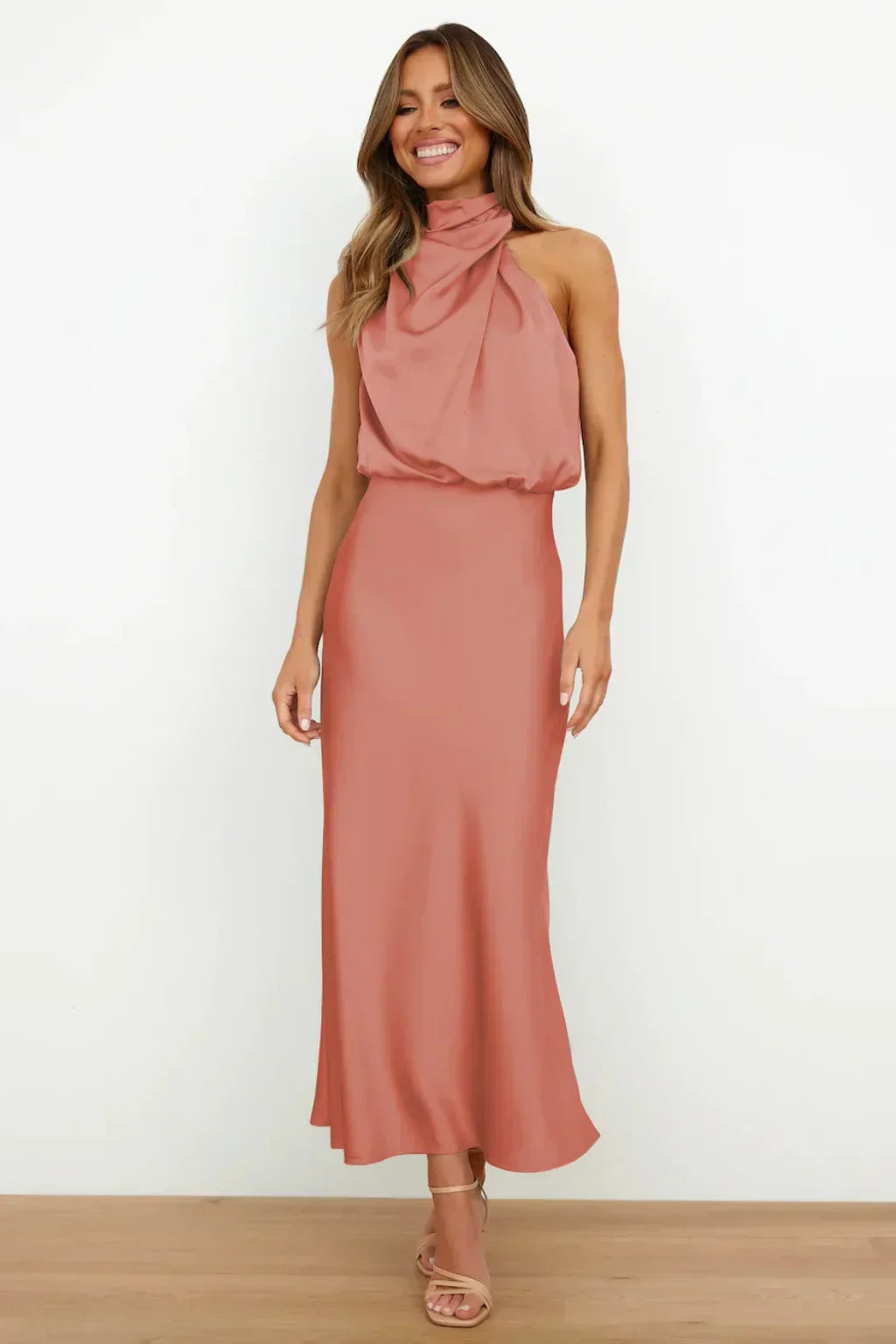 Dalia Women’s Cocktail Dress with Draped Neckline and Flowing Silhouette 6