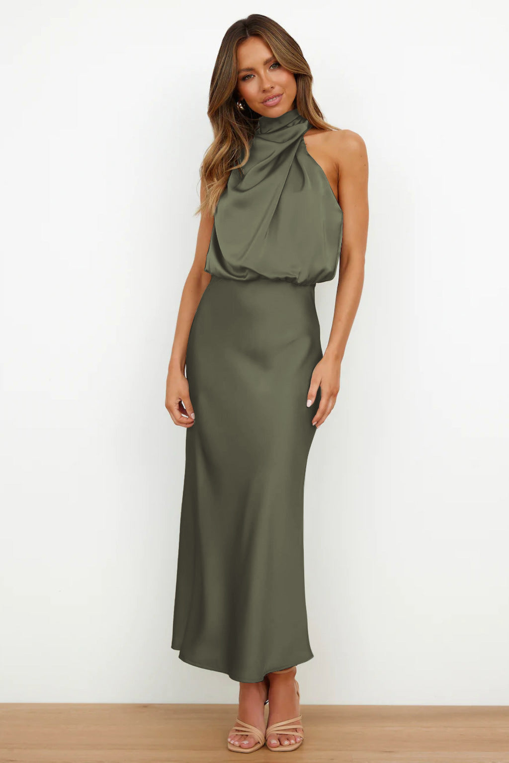 Dalia Women’s Cocktail Dress with Draped Neckline and Flowing Silhouette 7
