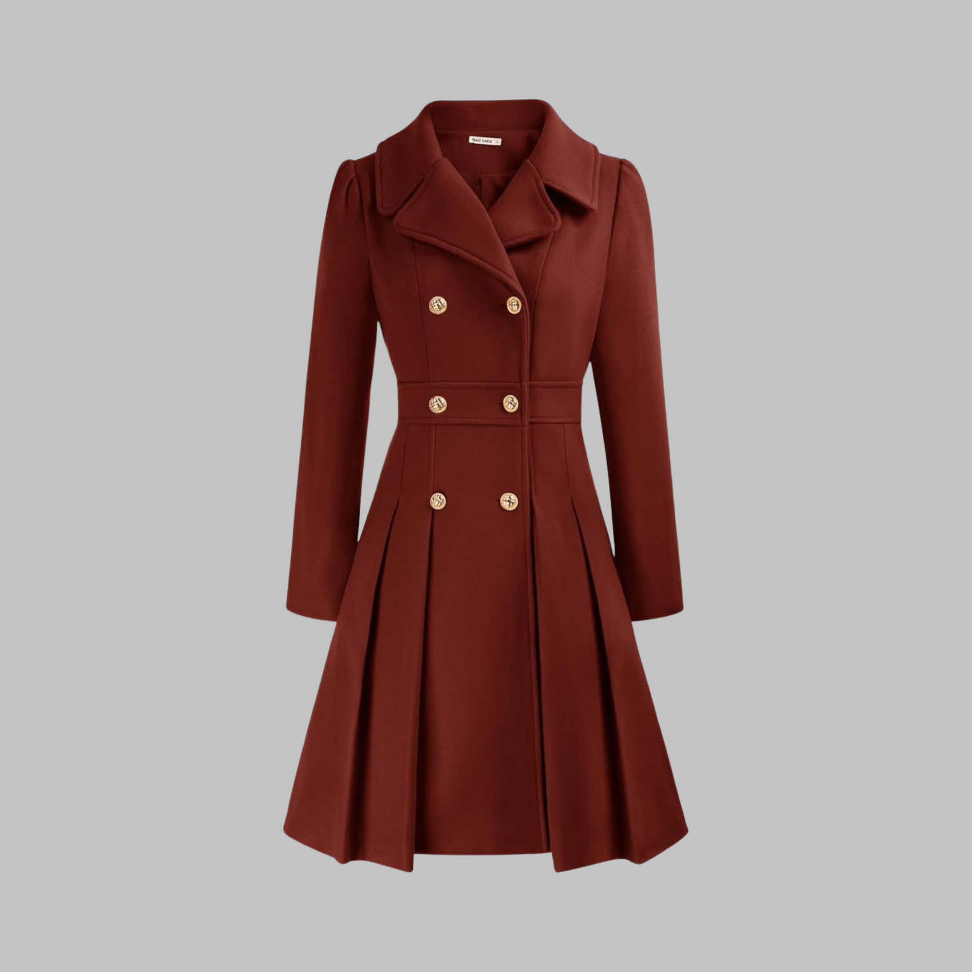 Dami Women's Long Sleeve Coat | Double Button, Classic Silhouette 0