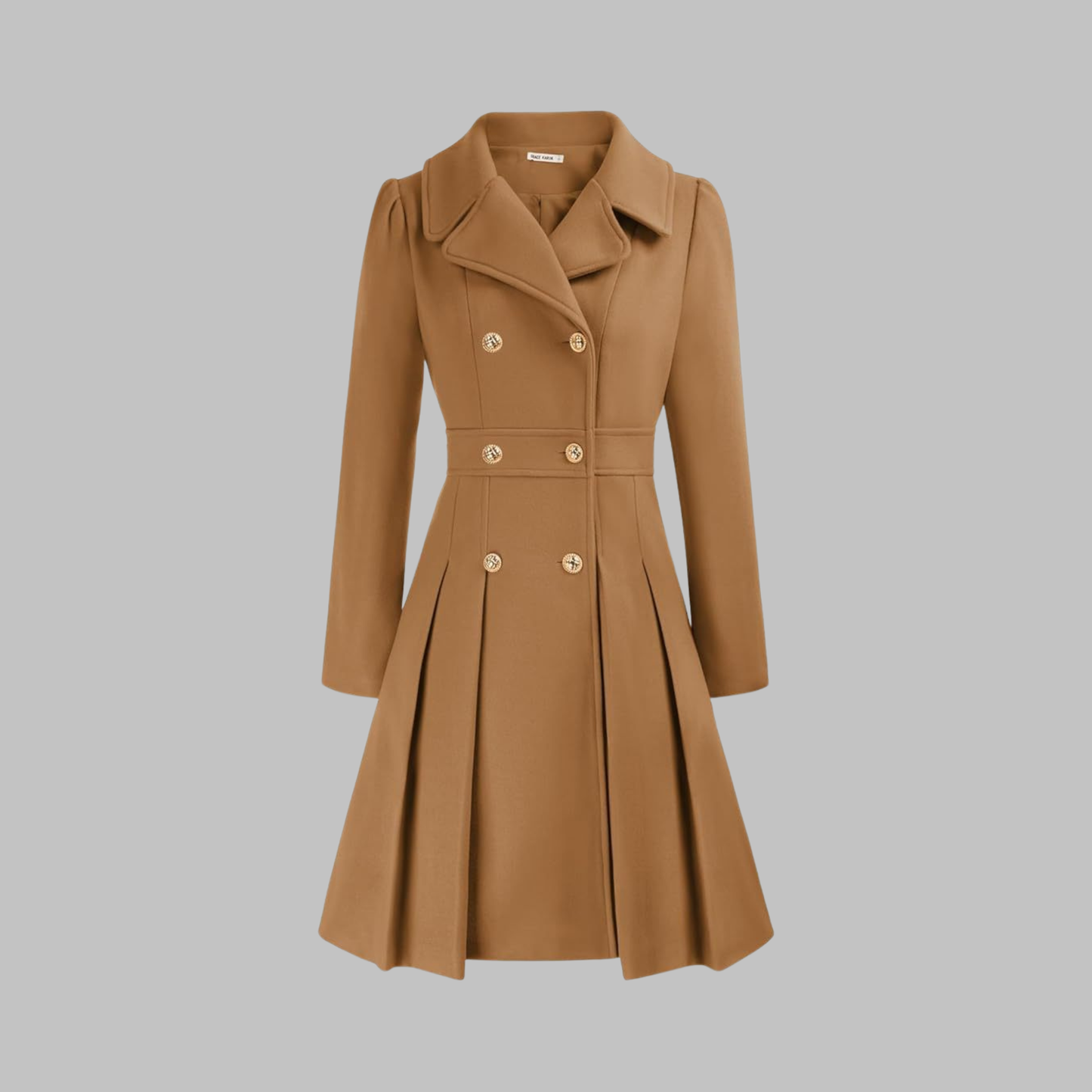 Dami Women's Long Sleeve Coat | Double Button, Classic Silhouette 1