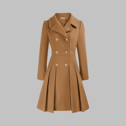 Dami Women's Long Sleeve Coat | Double Button, Classic Silhouette 1
