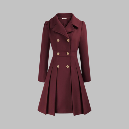 Dami Women's Long Sleeve Coat | Double Button, Classic Silhouette 10