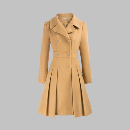 Dami Women's Long Sleeve Coat | Double Button, Classic Silhouette 12