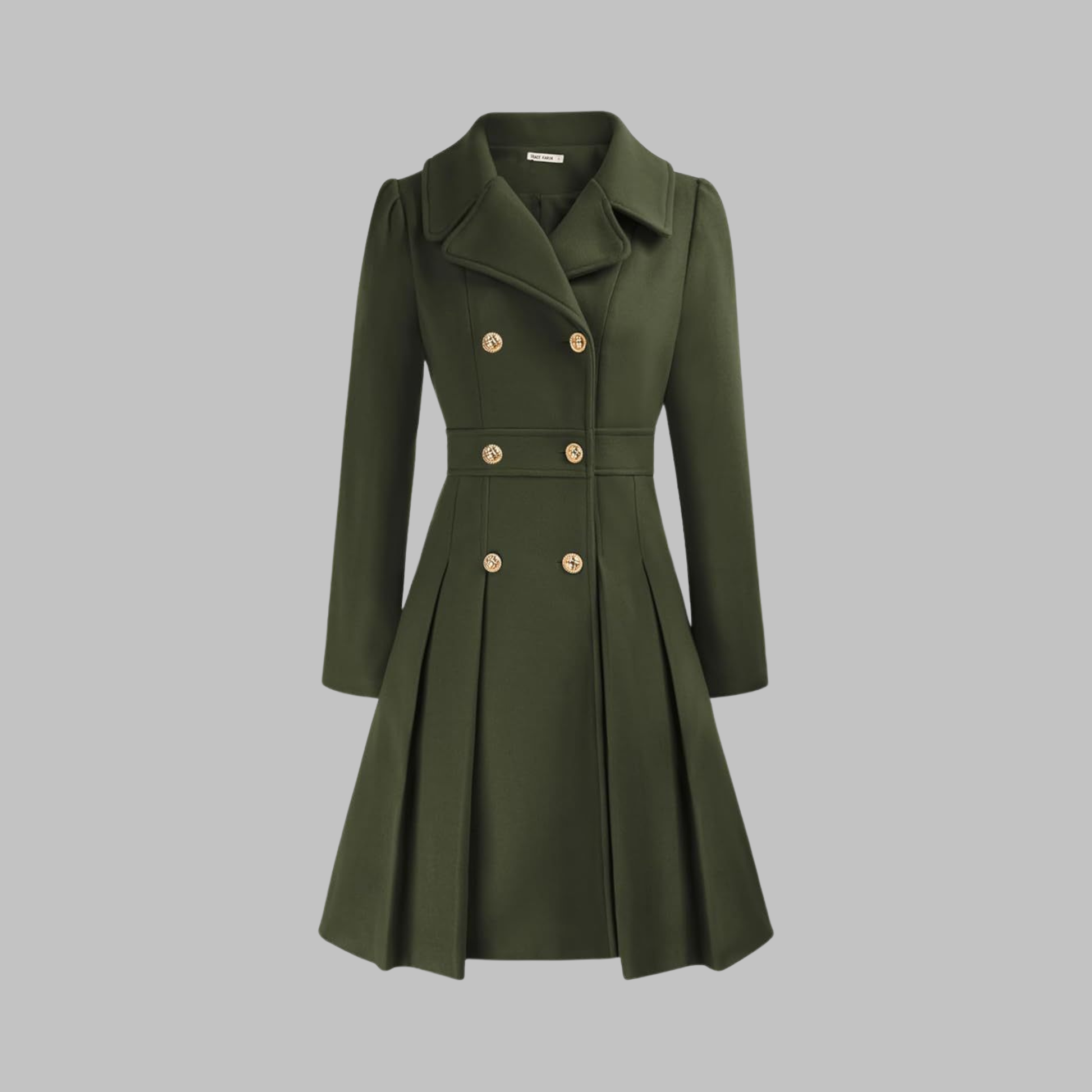 Dami Women's Long Sleeve Coat | Double Button, Classic Silhouette 14