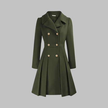 Dami Women's Long Sleeve Coat | Double Button, Classic Silhouette 14