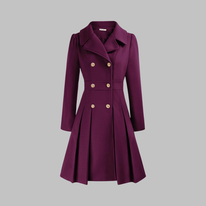 Dami Women's Long Sleeve Coat | Double Button, Classic Silhouette 15