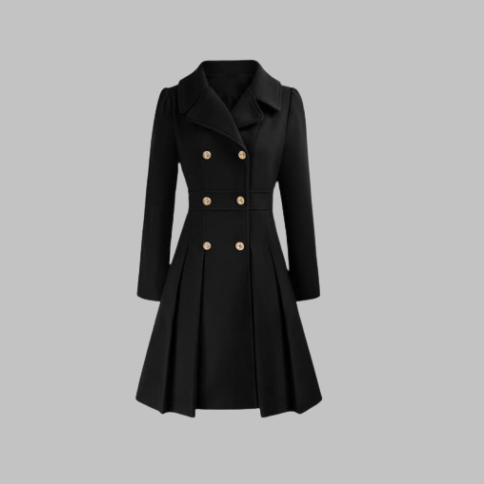 Dami Women's Long Sleeve Coat | Double Button, Classic Silhouette 16