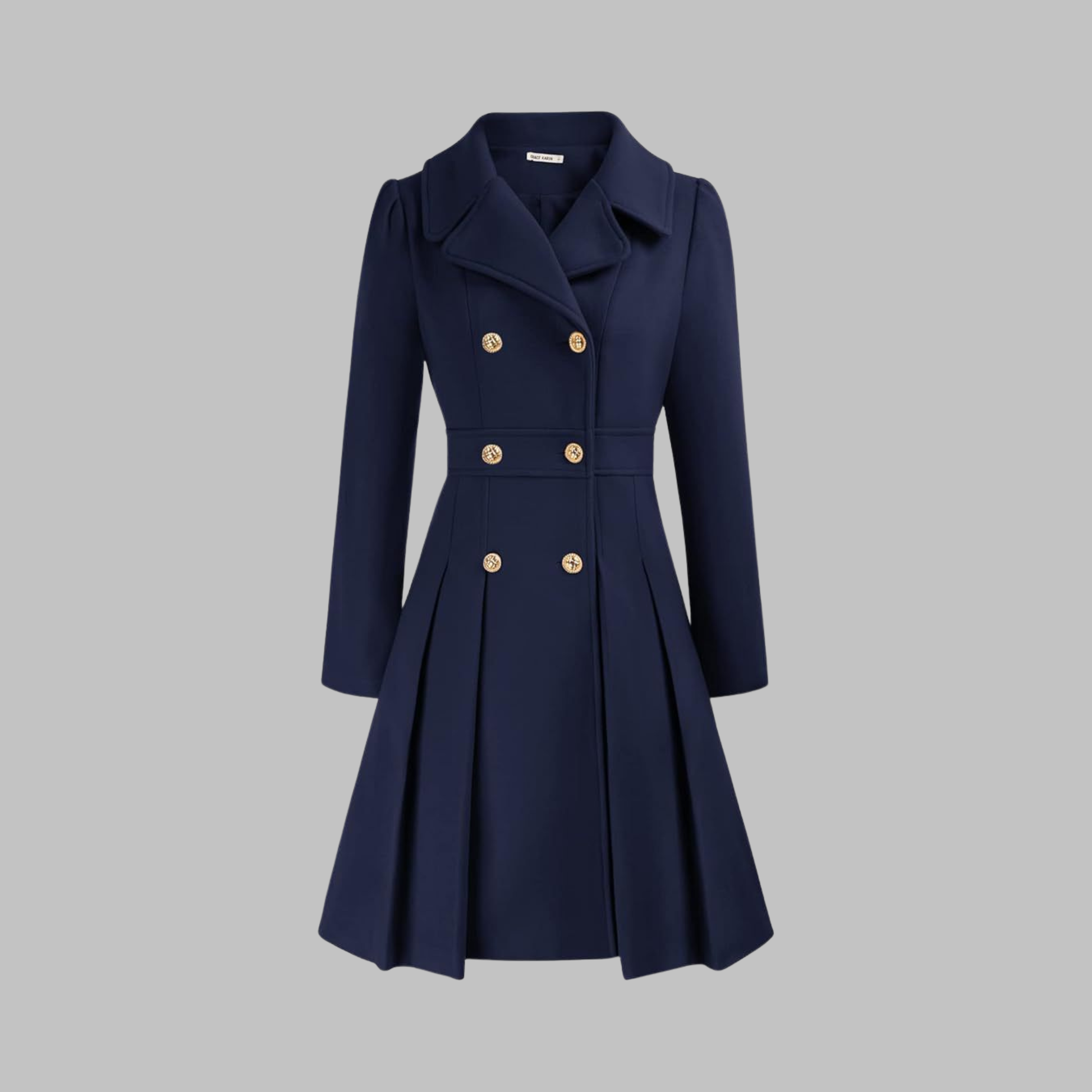 Dami Women's Long Sleeve Coat | Double Button, Classic Silhouette 2
