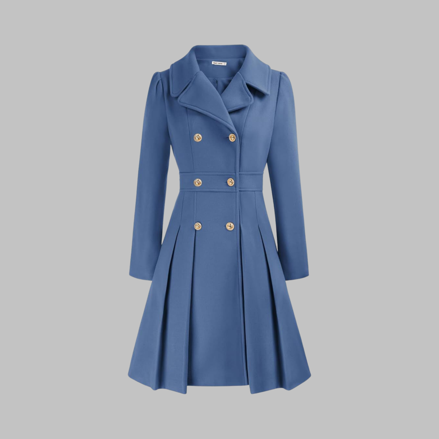 Dami Women's Long Sleeve Coat | Double Button, Classic Silhouette 3