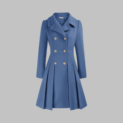 Dami Women's Long Sleeve Coat | Double Button, Classic Silhouette 3