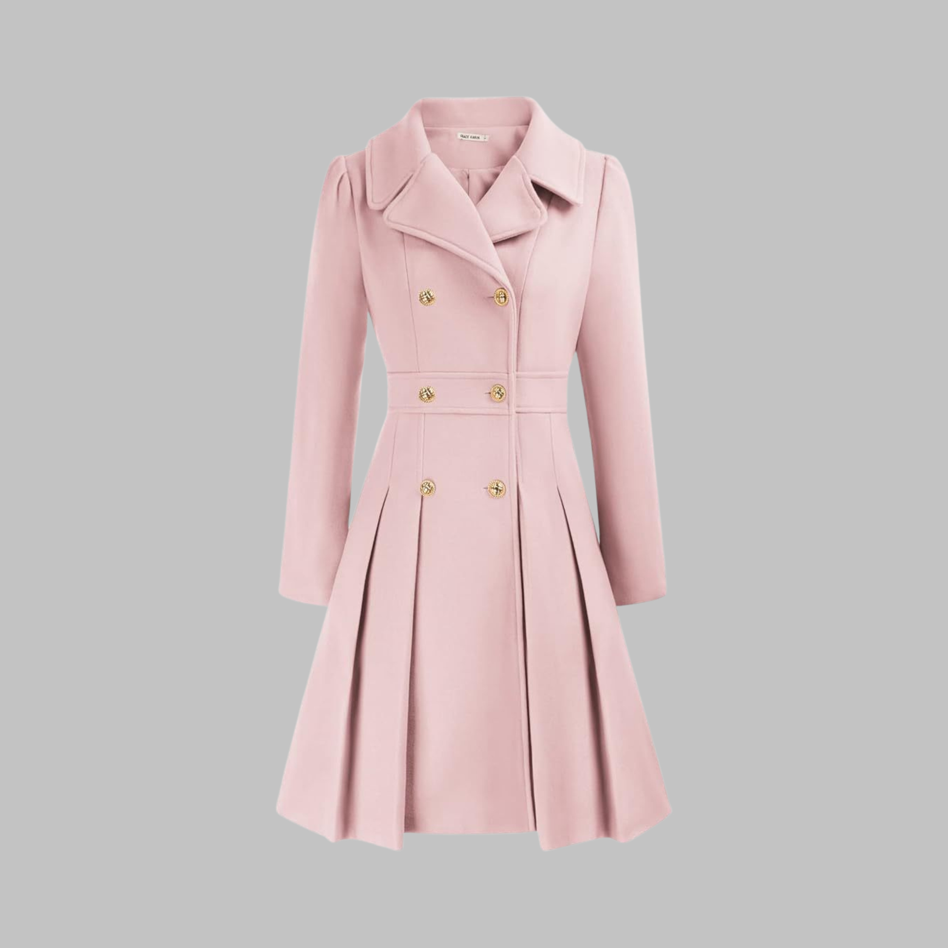 Dami Women's Long Sleeve Coat | Double Button, Classic Silhouette 6