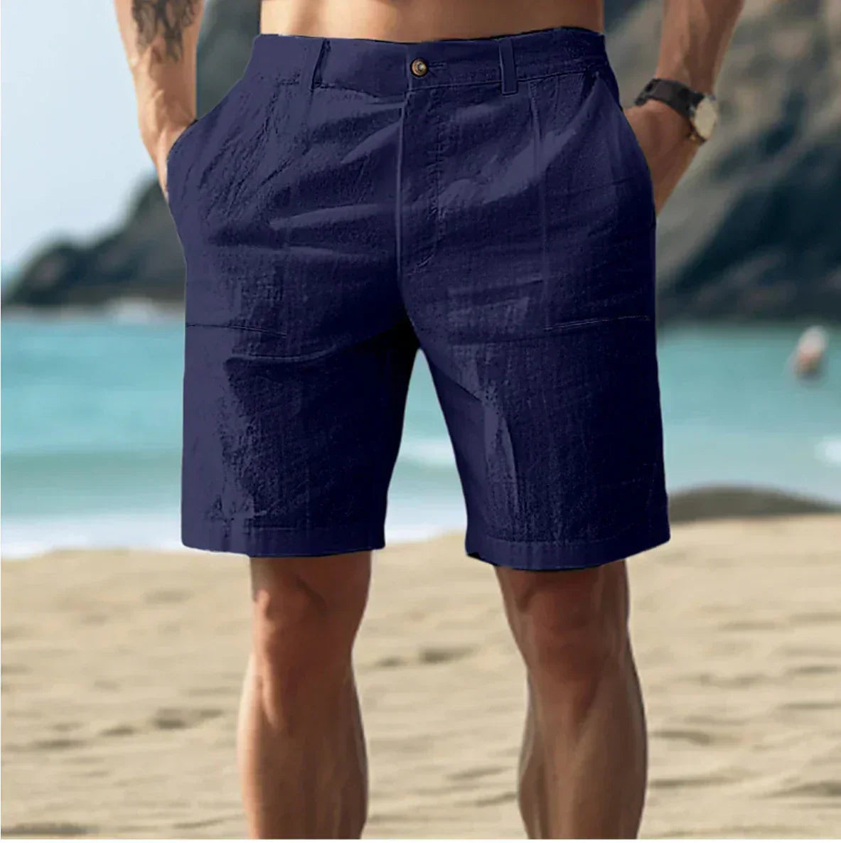 Daniel Men's Shorts with Classic Fit and Button Waistband for Summer Style 3