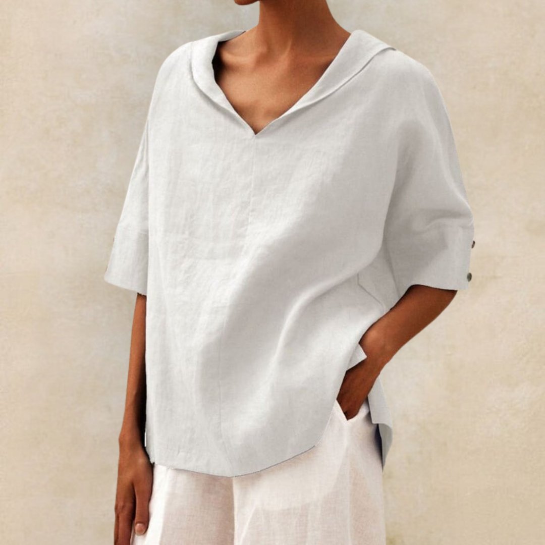 Daniela Women’s Loose-Fit V-Neck Top with Lightweight Spring Design 5