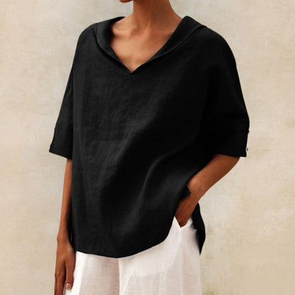Daniela Women’s Loose-Fit V-Neck Top with Lightweight Spring Design 6