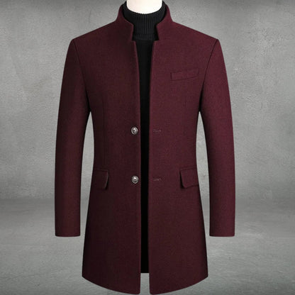 Dante Men's Overcoat | Wool Blend Slim-Fit with Mandarin Collar 3