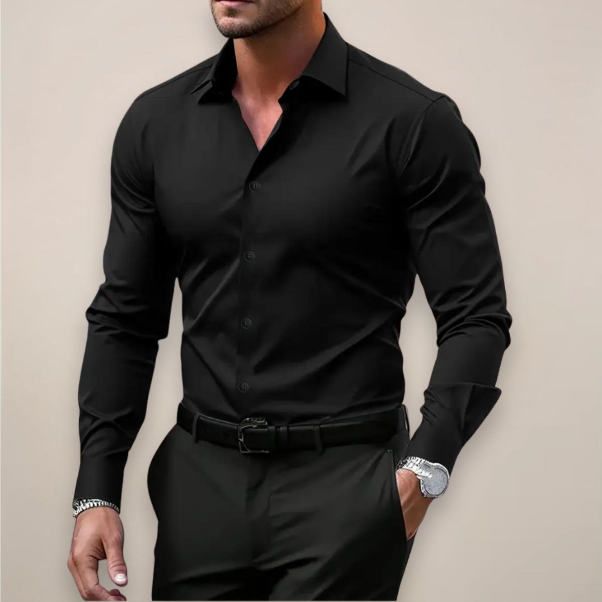 Dapper Men’s Dress Shirt with Slim Fit and Modern Tailored Design 5