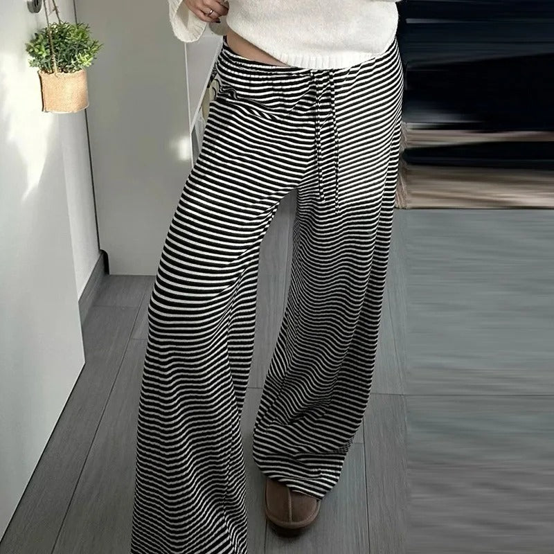 Dazzle Women’s Wide Leg Trousers with Vertical Striped Design and Relaxed Fit 6