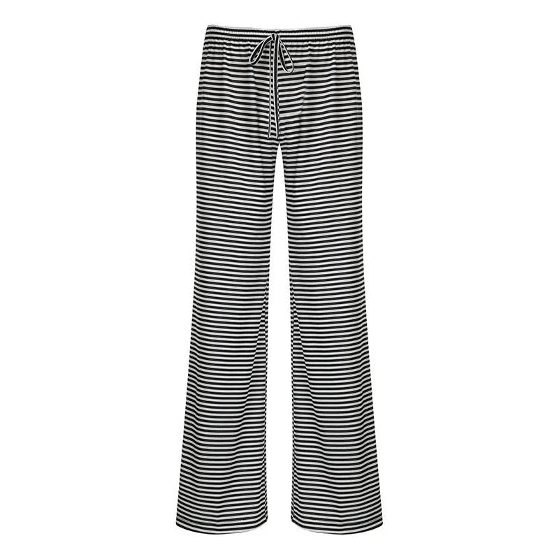 Dazzle Women’s Wide Leg Trousers with Vertical Striped Design and Relaxed Fit 8
