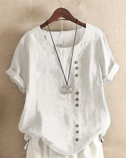 Doris Women’s Blouse with Button Detail and Short Sleeves for Effortless Summer Style 1