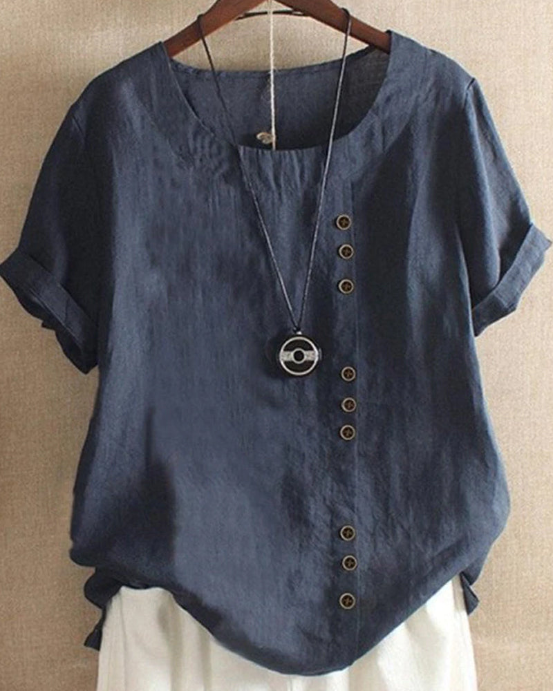 Doris Women’s Blouse with Button Detail and Short Sleeves for Effortless Summer Style 3