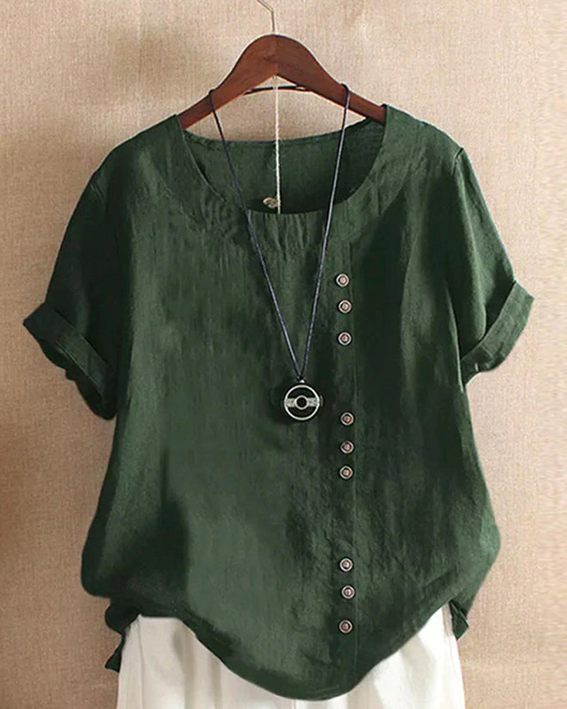 Doris Women’s Blouse with Button Detail and Short Sleeves for Effortless Summer Style 4