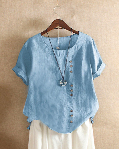 Doris Women’s Blouse with Button Detail and Short Sleeves for Effortless Summer Style 5